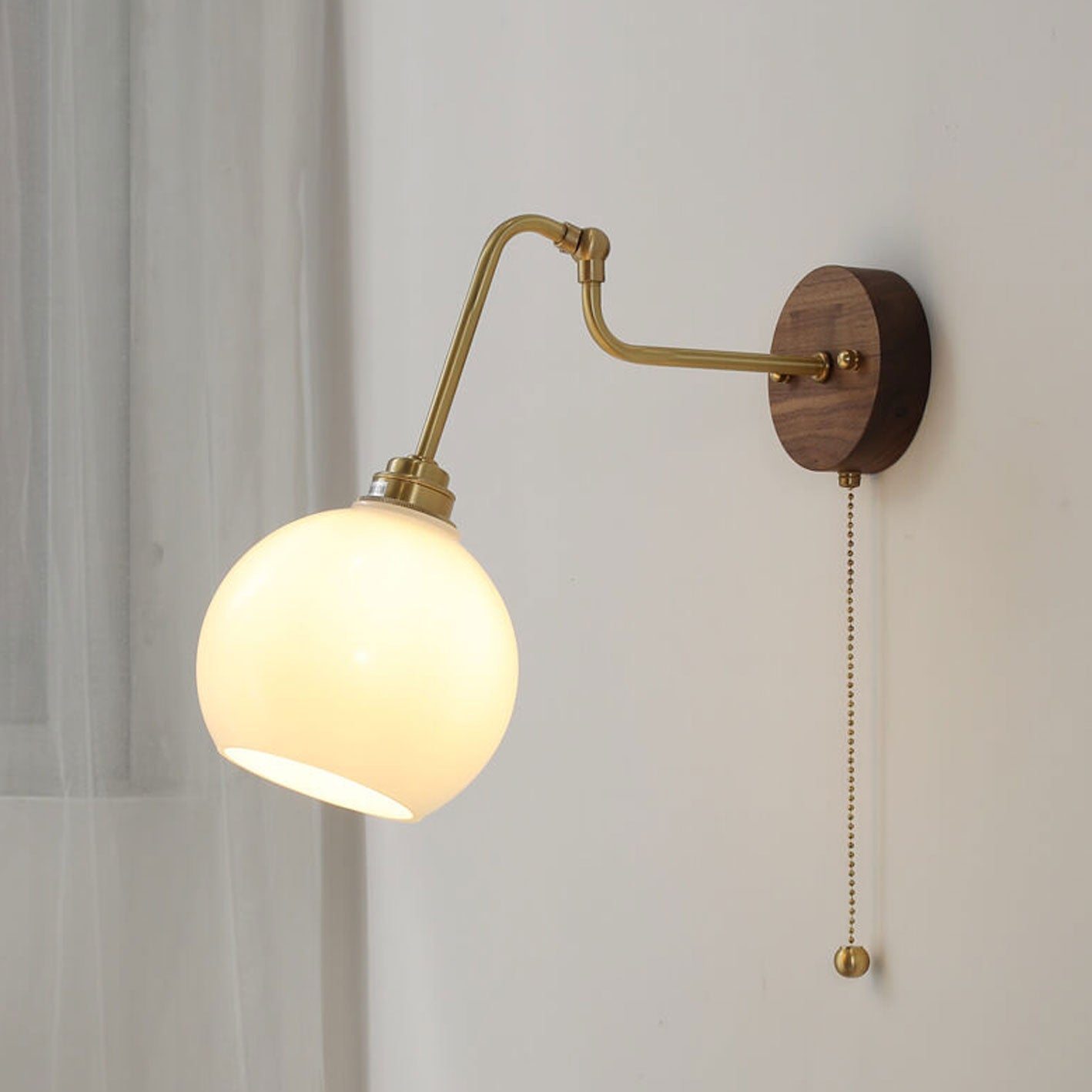 Walnut Glass Design Wall Lamp