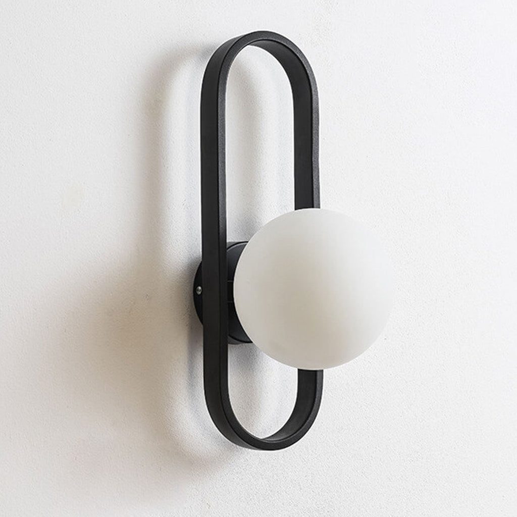 Oval Ring Iron Glass Wall Lamp