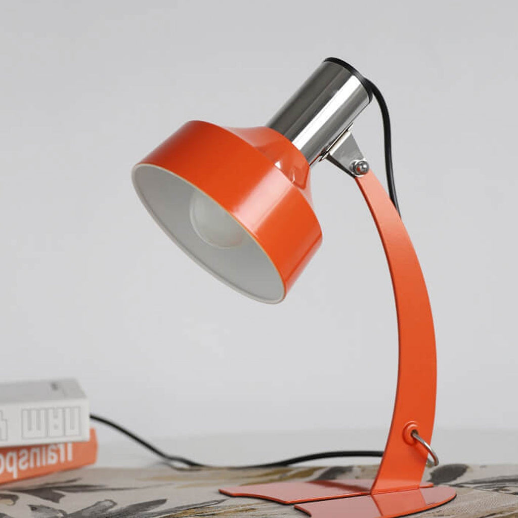 Orange Iron Dome Fishtail Table Lamp