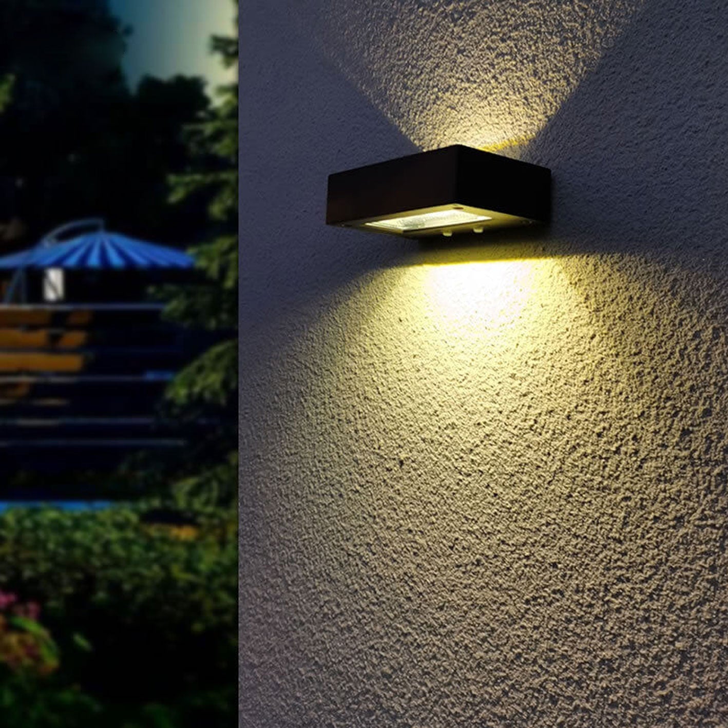 Square Double Head Patio Outdoor Light