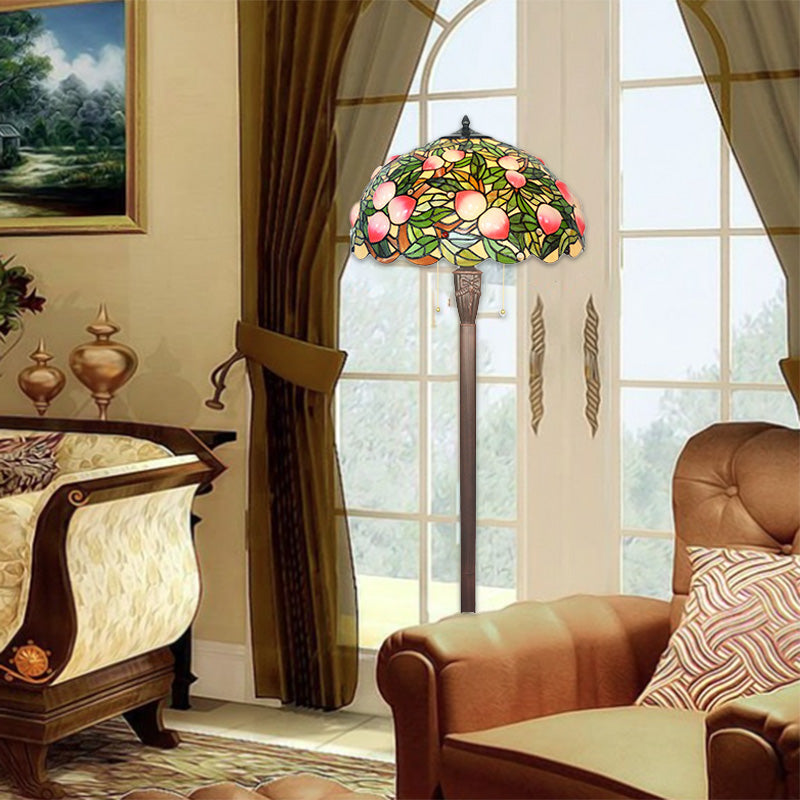 Stained Glass Fairy Peach 3-Light Floor Lamp