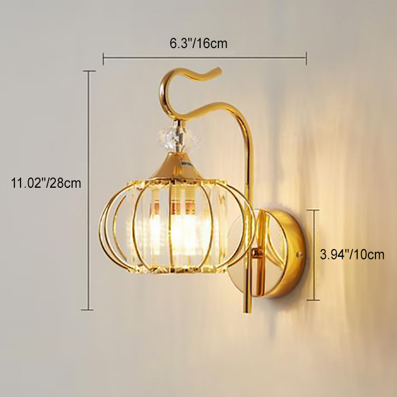 Oval Cylinder Hardware Crystal Wall Lamp