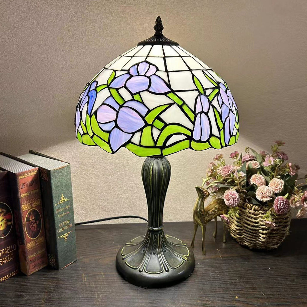 Metal Glass Dome Grape Table Lamp
