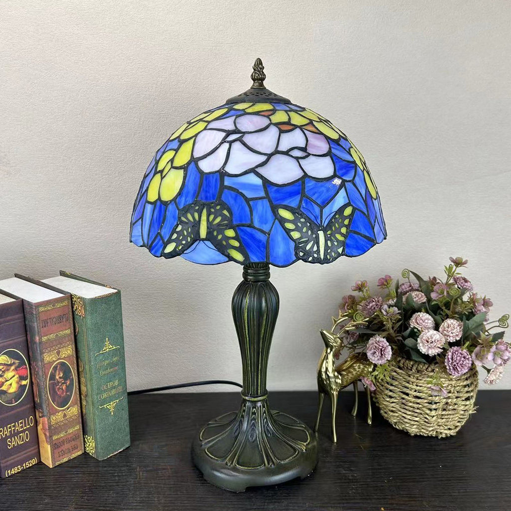 Metal Glass Dome Grape Table Lamp