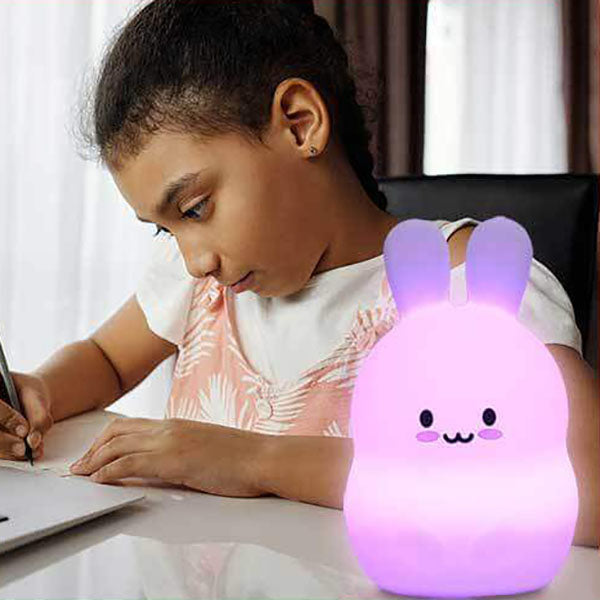 Cute Rabbit Pat Silicone Table Lamp