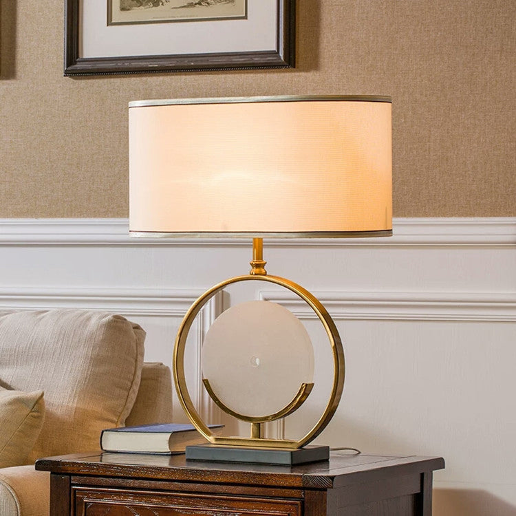 Fabric Lampshade Marble Table Lamp