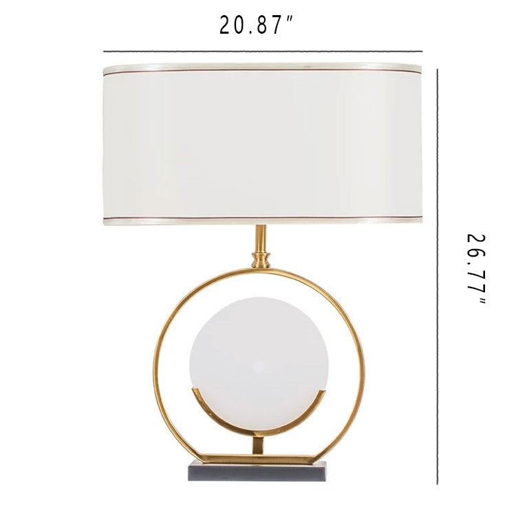 Fabric Lampshade Marble Table Lamp