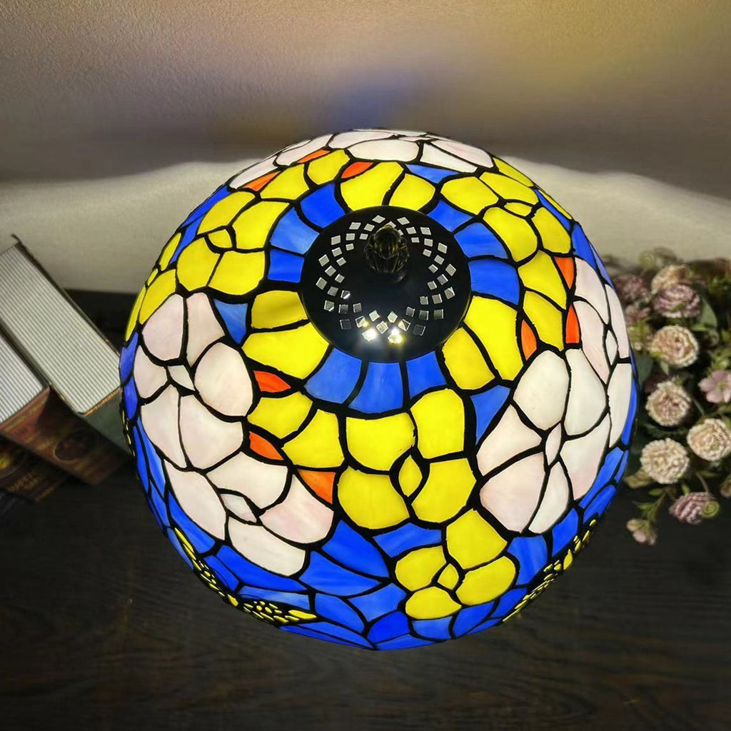 Metal Glass Dome Grape Table Lamp