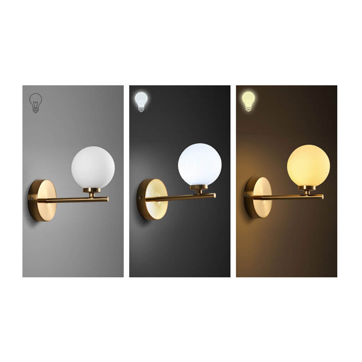 Milk White Round Ball 2-Light Wall Lamp