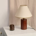 Pleated Cone Fabric Wooden Table Lamp