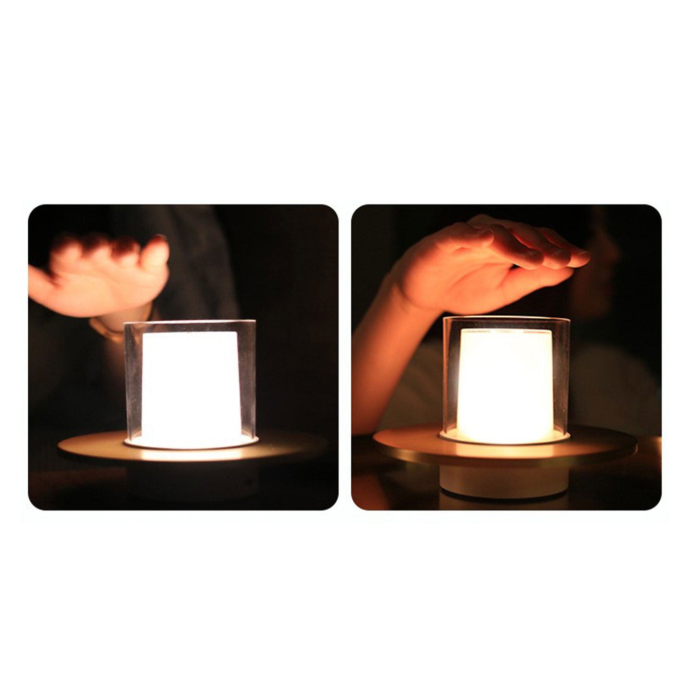 Cylindrical Candlestick Night Table Lamp
