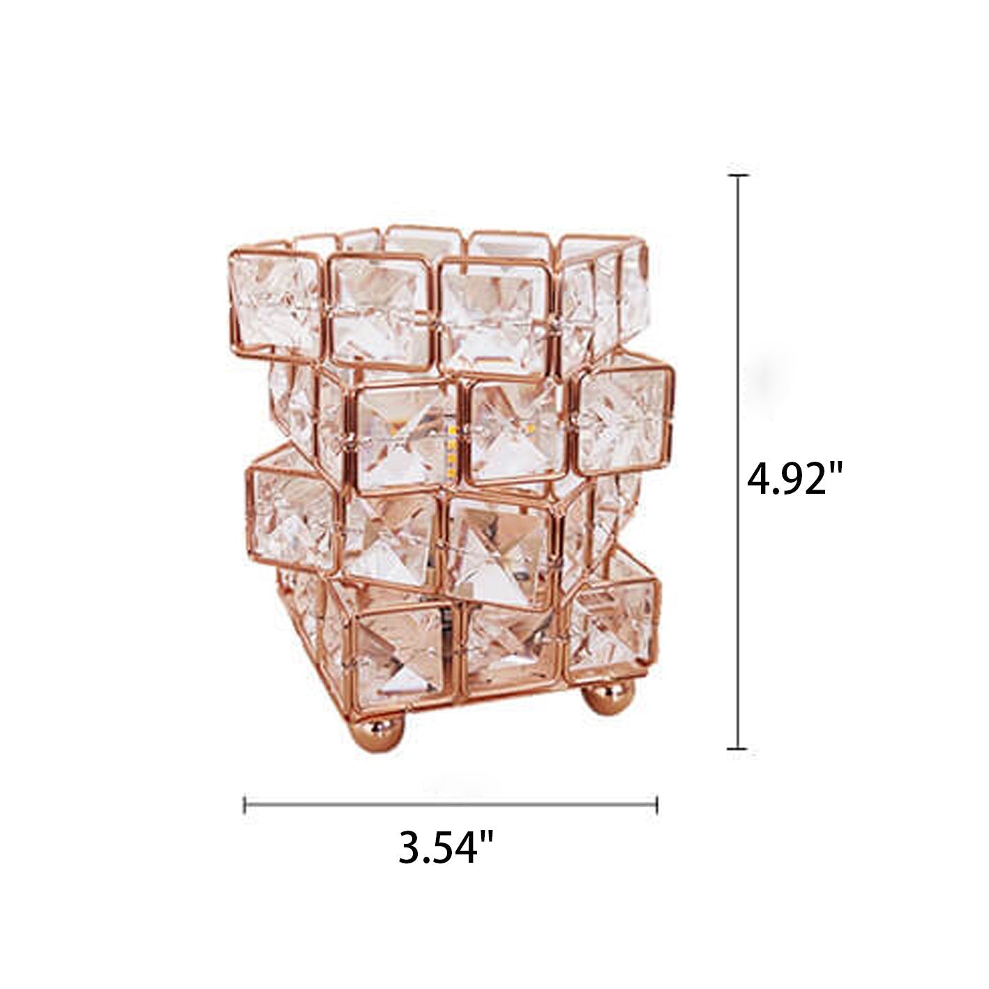 Crystal Cube Ostrich Feather Table Lamp