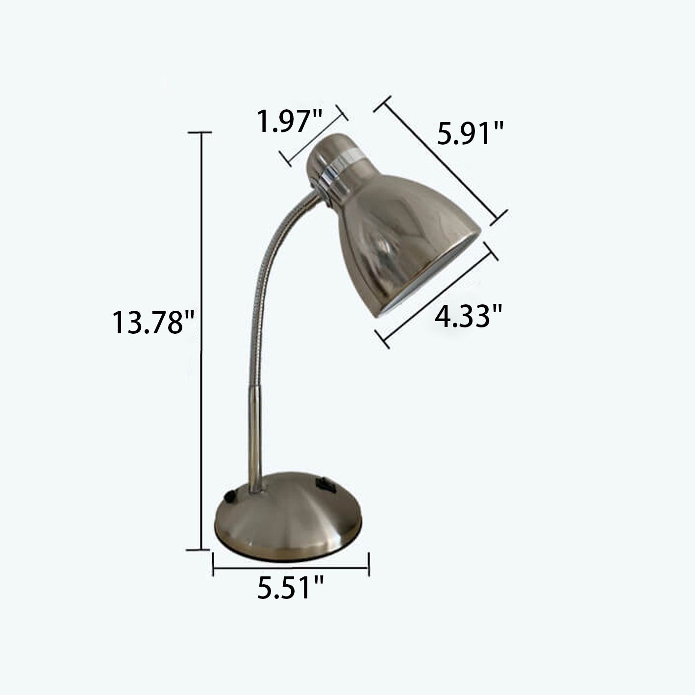 Aged Chrome Metal Table Lamp