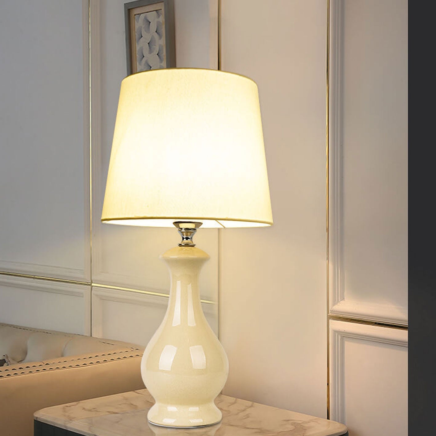Ceramic Linen Fabric Table Lamp