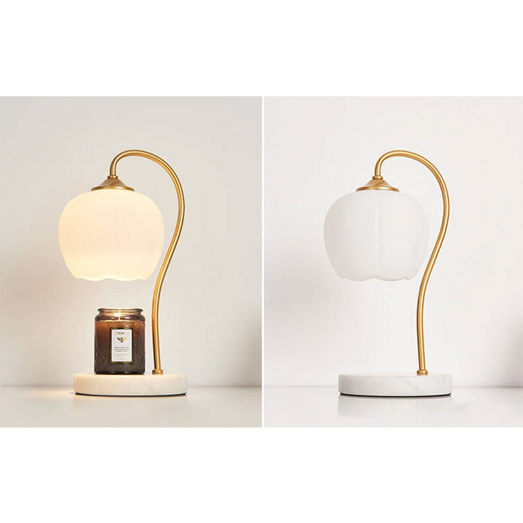 Petal Marble Melting Wax 2-Light Table Lamp