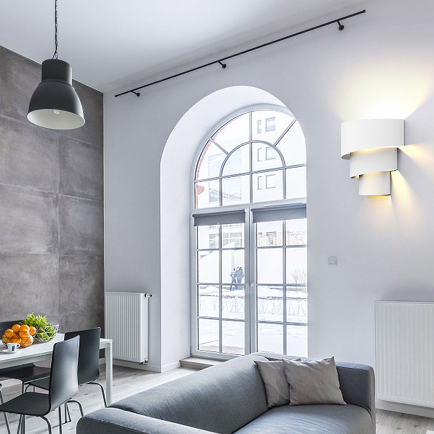 Solid Color Half-circle Iron Wall Lamp