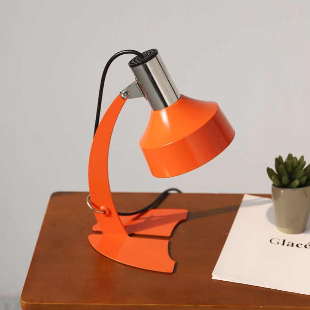 Orange Iron Dome Fishtail Table Lamp