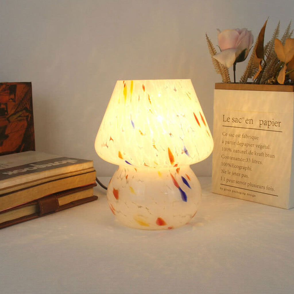 Stained Ink Glass Mushroom Table Lamp