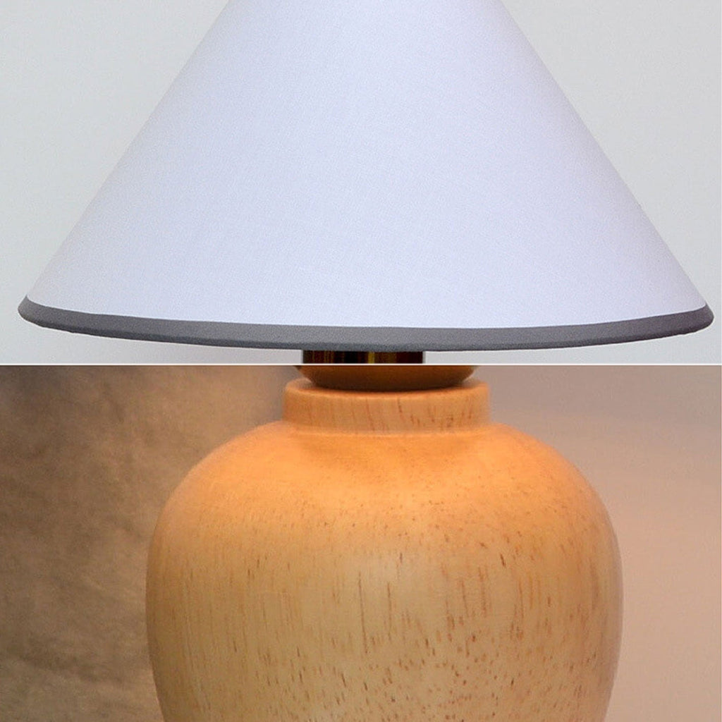 Cone Fabric Solid Wood Table Lamp