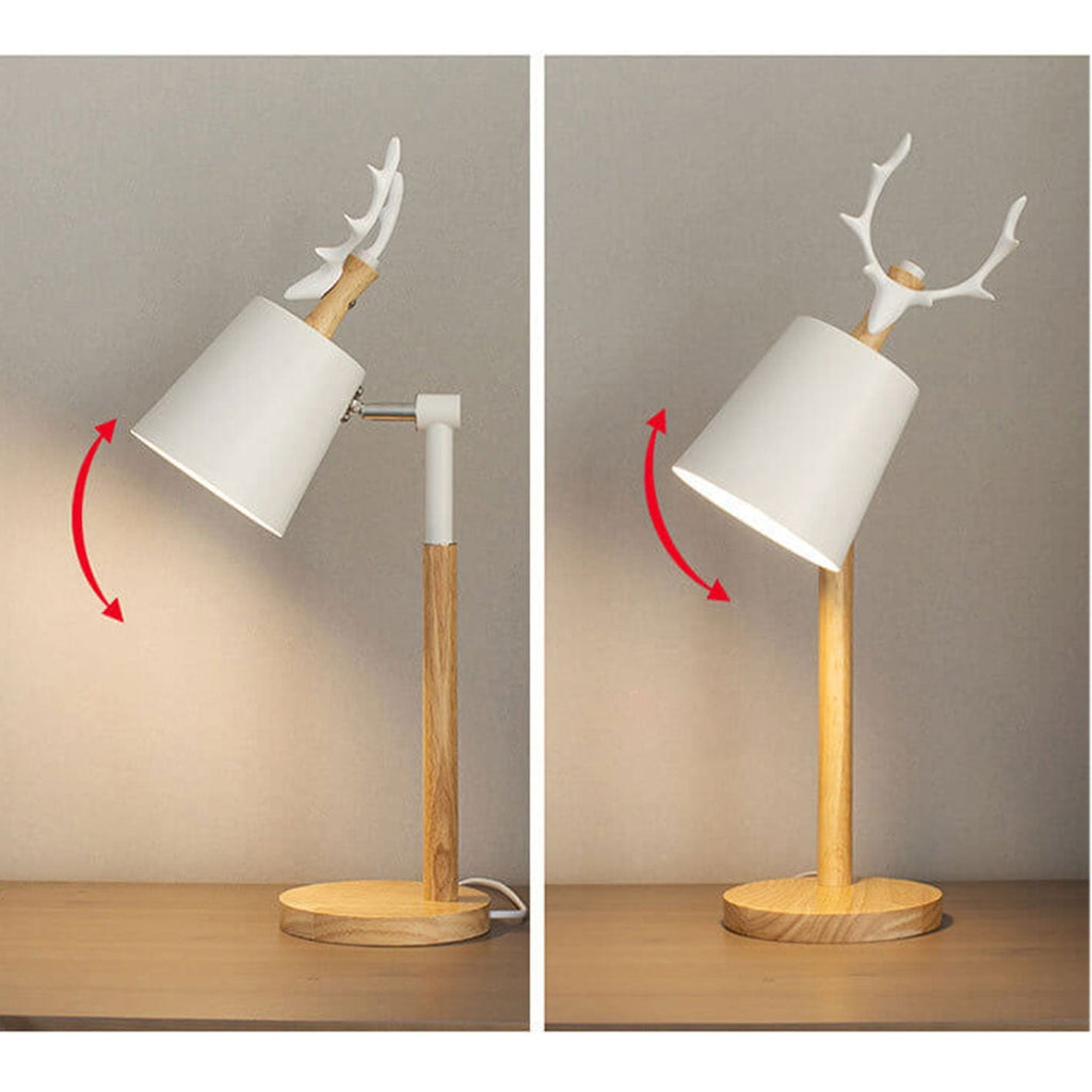 Moose Design Iron Wood Table Lamp