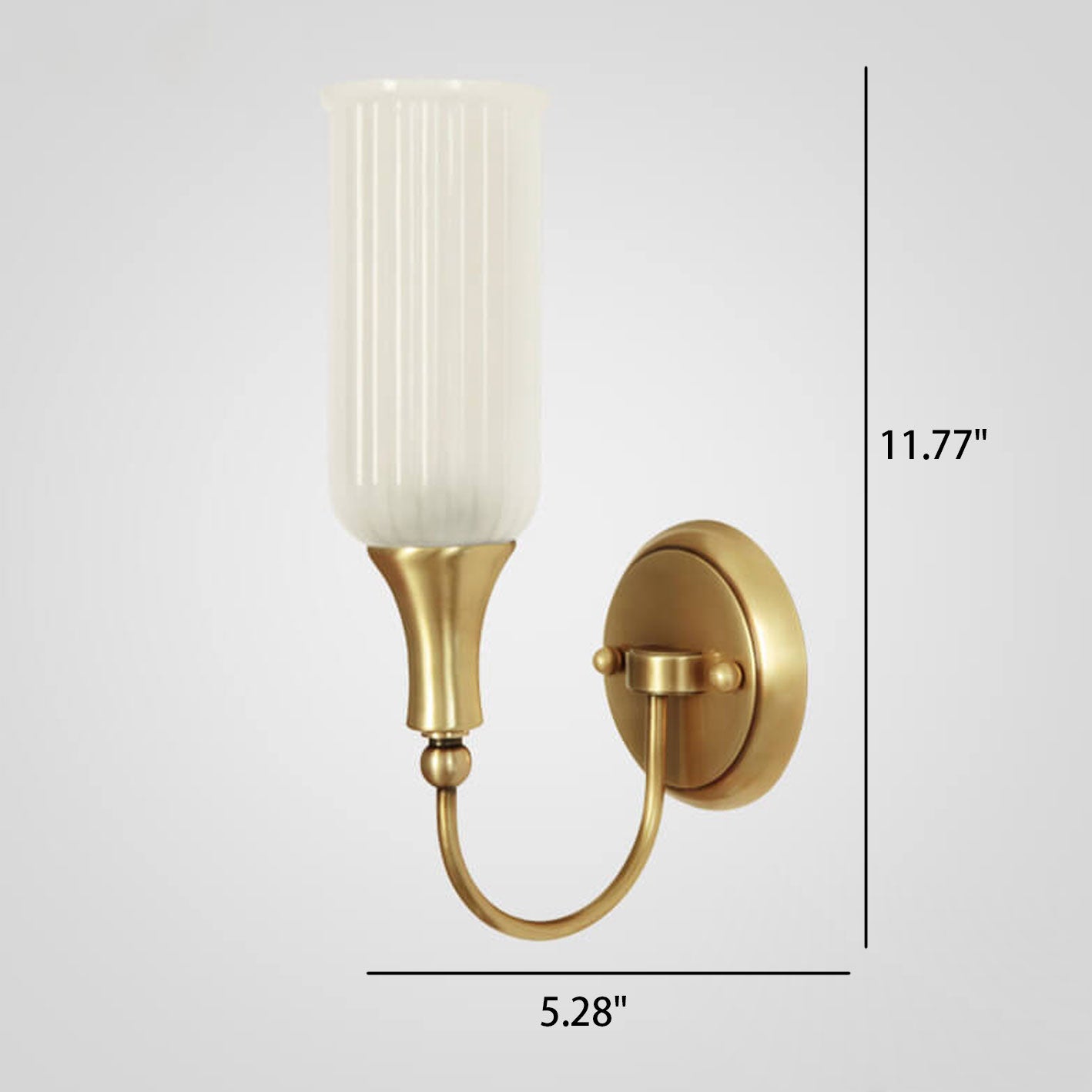 Brass Glass 1/2 Wall Lamp