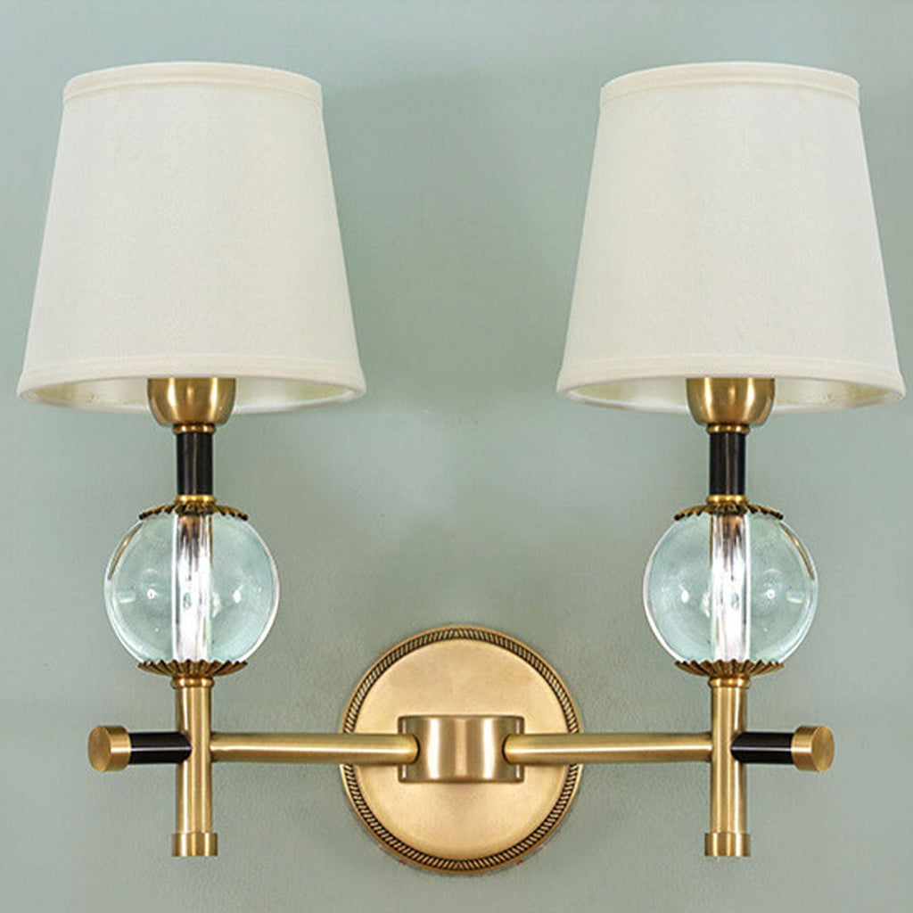 American Brass Fabric 1/2 Wall Lamp