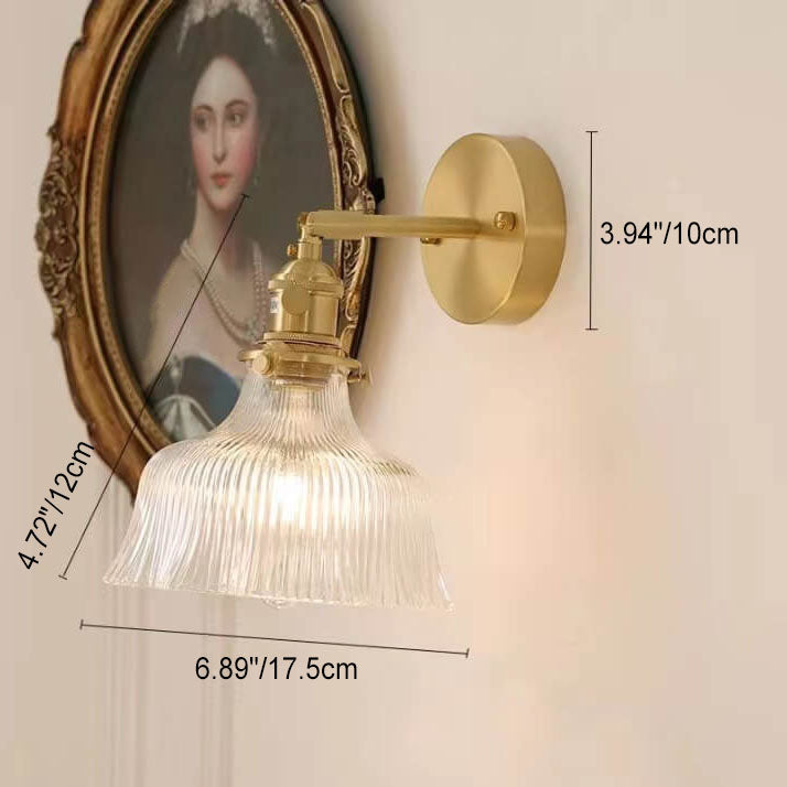 Flower Copper Glass Wall Lamp