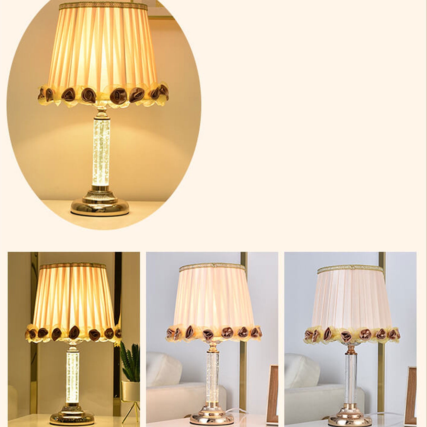 Crystal Brightness Remote Control Table Lamp
