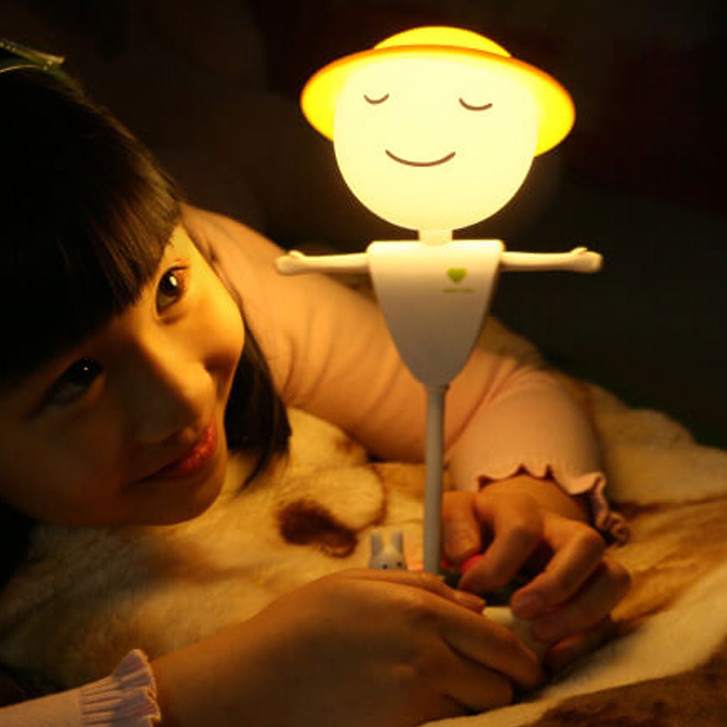 Cartoon Scarecrow Smiling Face Table Lamp