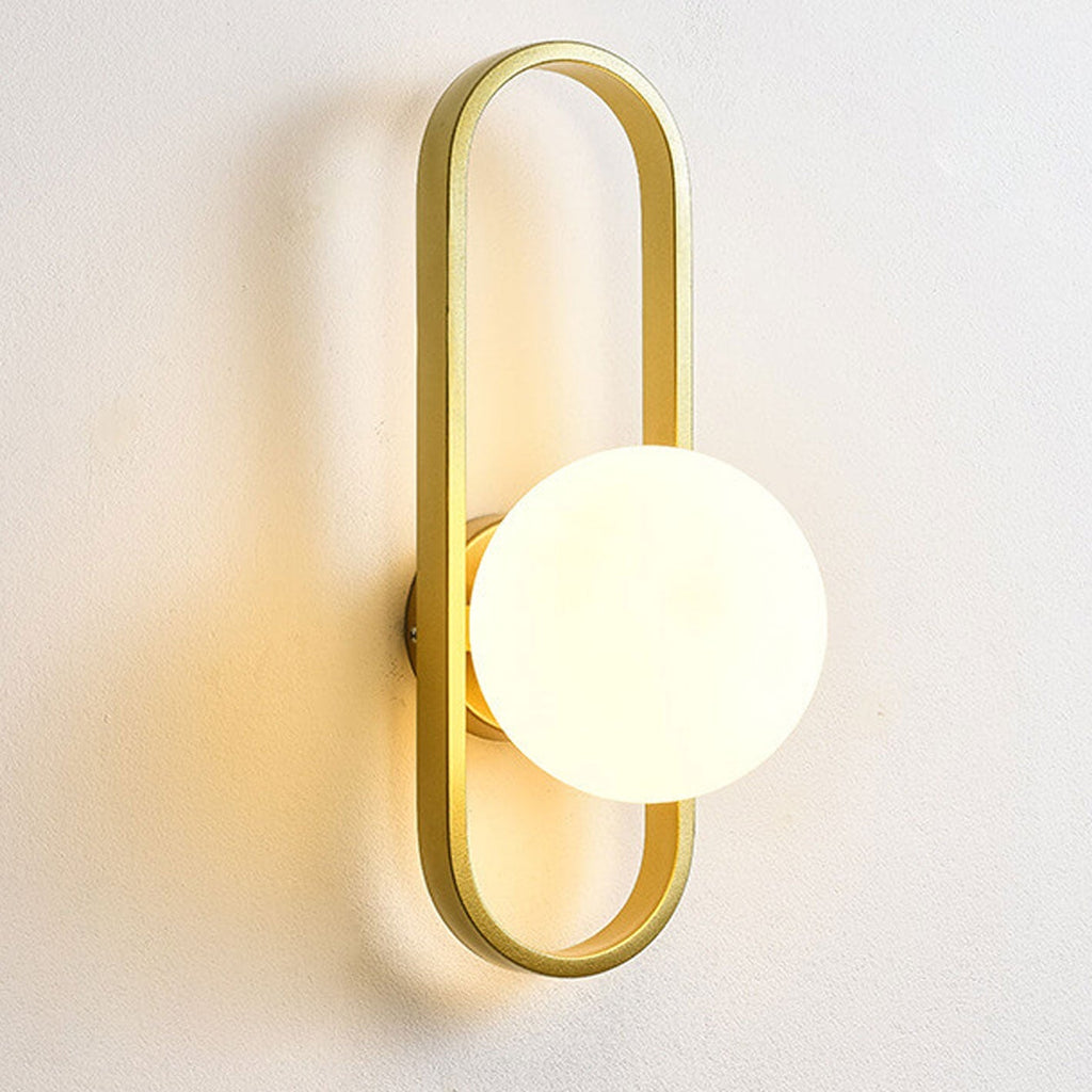 Oval Ring Iron Glass Wall Lamp