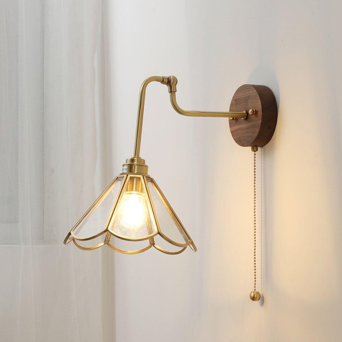 Brass Glass Switch Wall Lamp