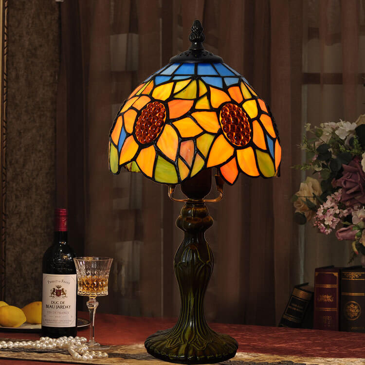 Stained Glass Sunflower Table Lamp