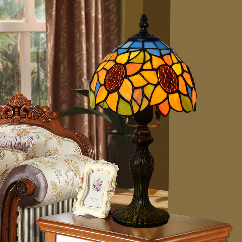Stained Glass Sunflower Table Lamp