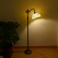Plaid Stained Glass Bead Floor Lamp