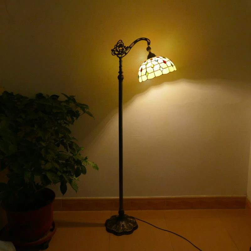 Plaid Stained Glass Bead Floor Lamp