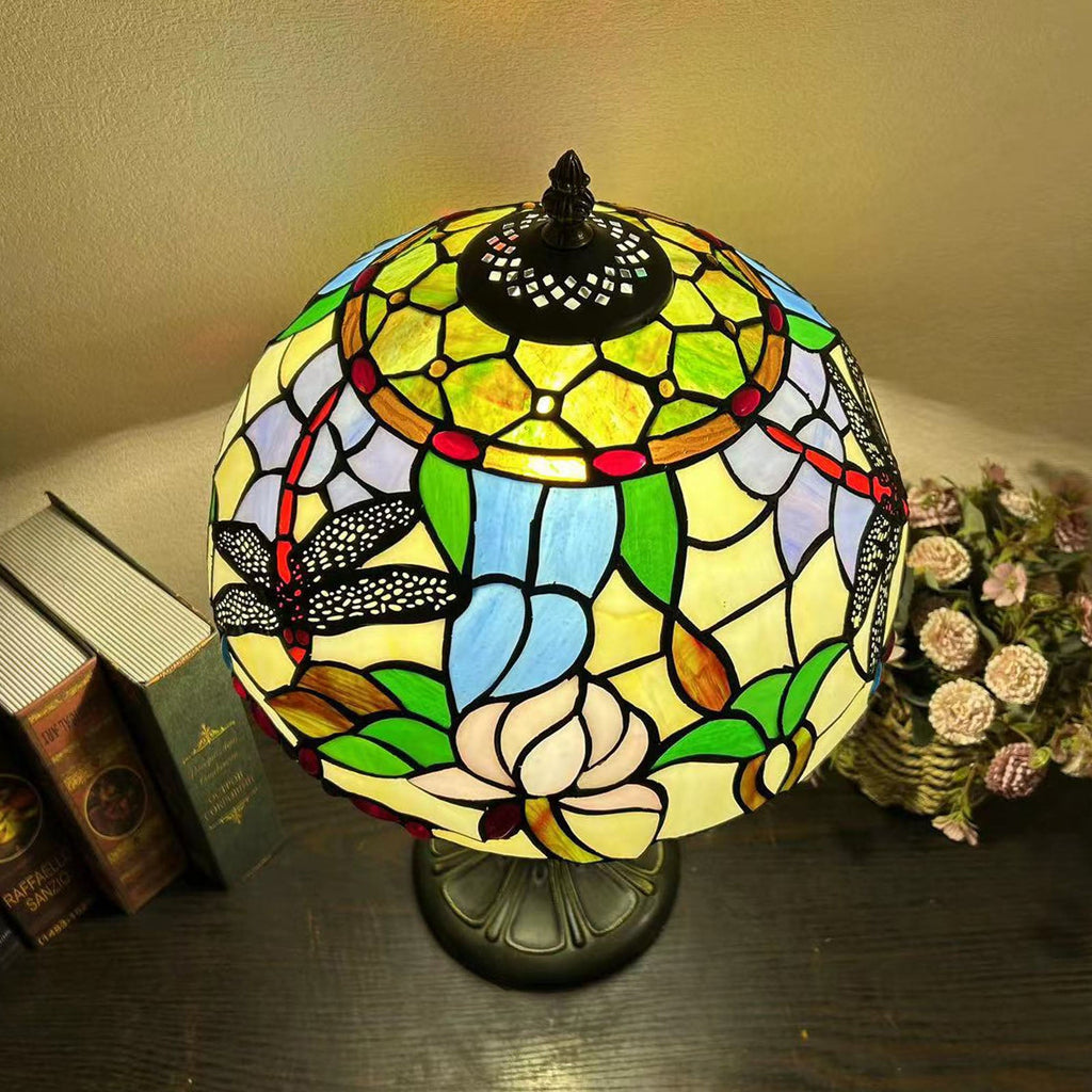 Metal Glass Dome Grape Table Lamp