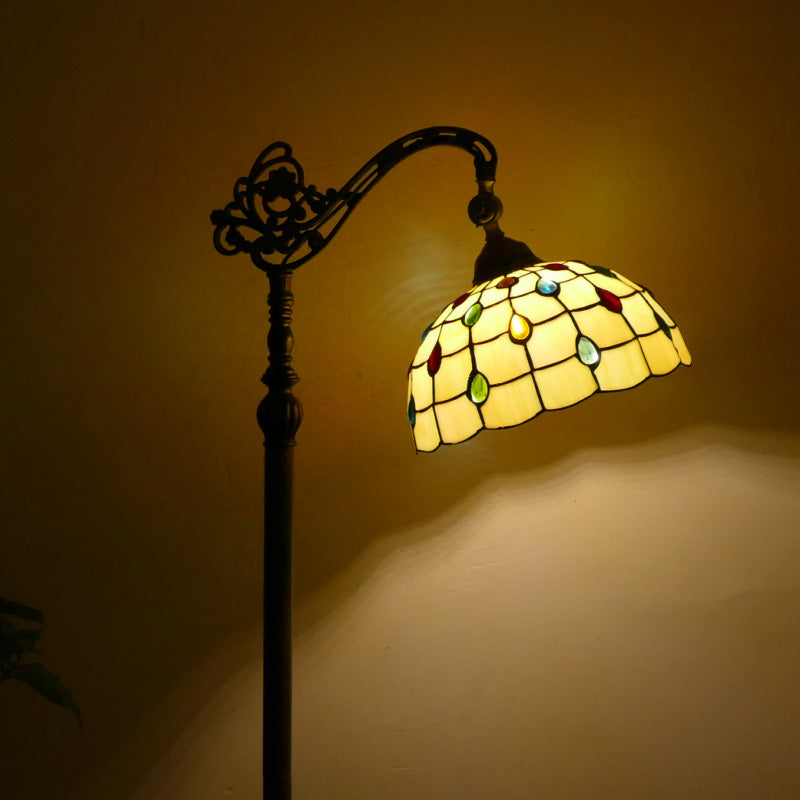 Plaid Stained Glass Bead Floor Lamp
