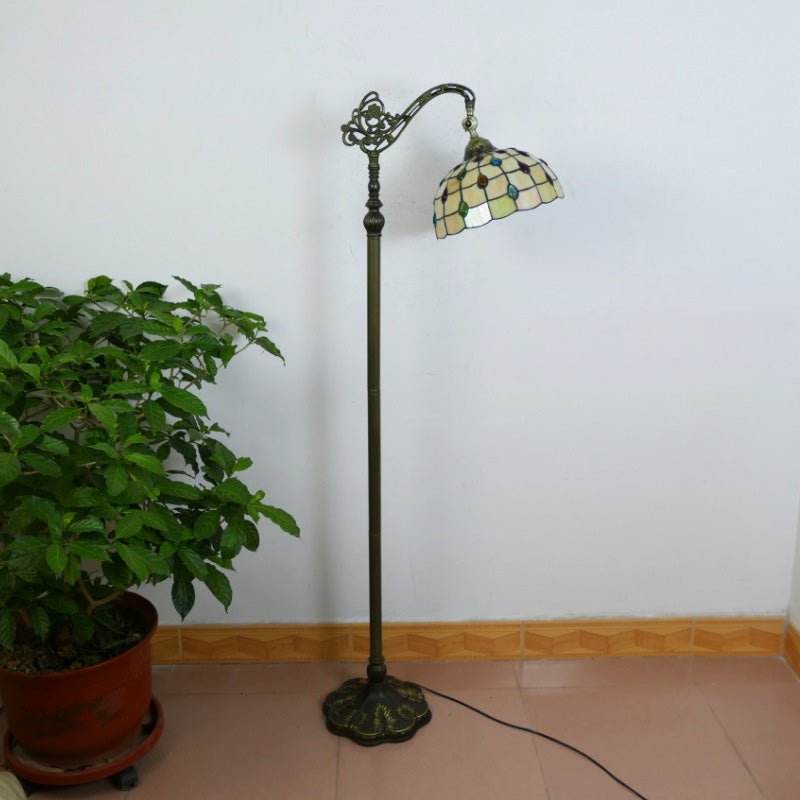 Plaid Stained Glass Bead Floor Lamp