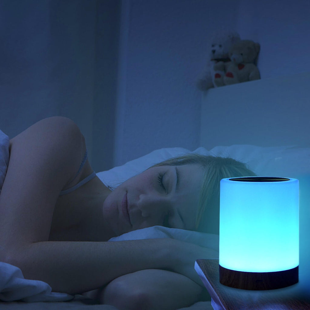Wood Grain Night Rechargeable Table Lamp