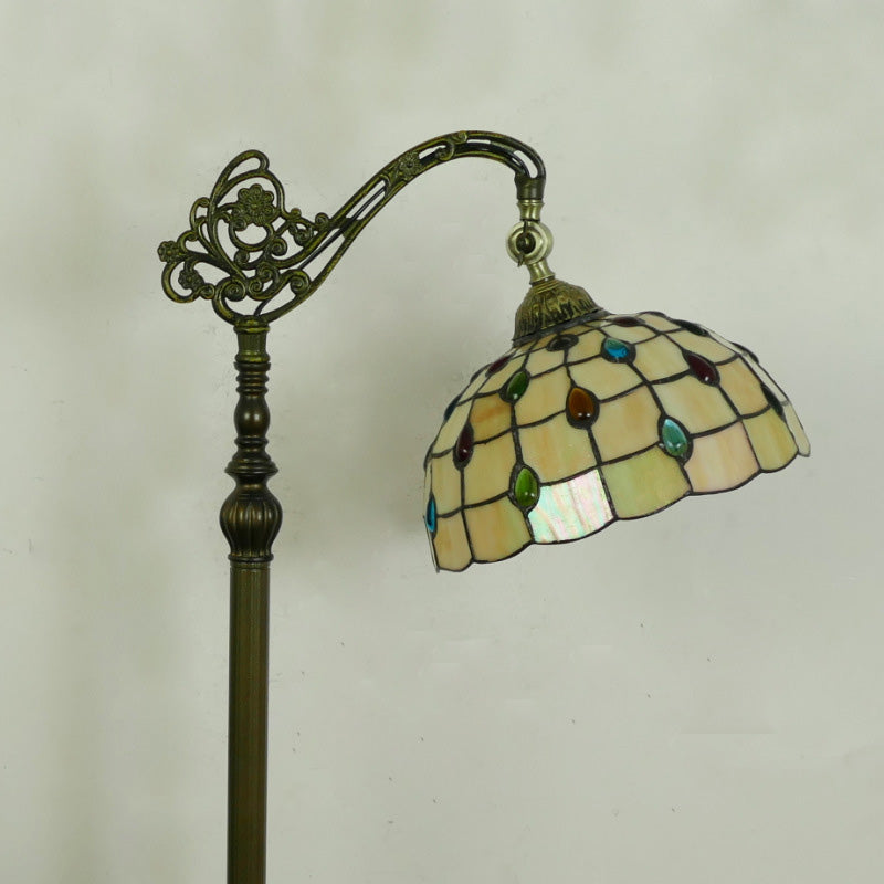 Plaid Stained Glass Bead Floor Lamp