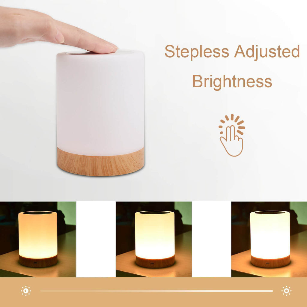 Wood Grain Night Rechargeable Table Lamp