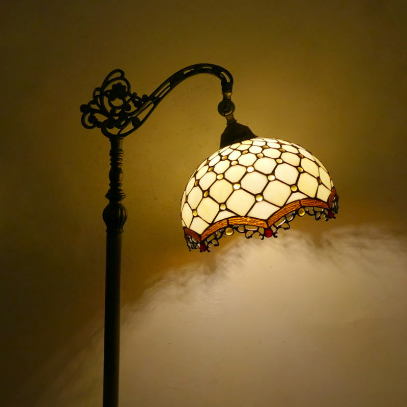 Plaid Stained Glass Bead Floor Lamp