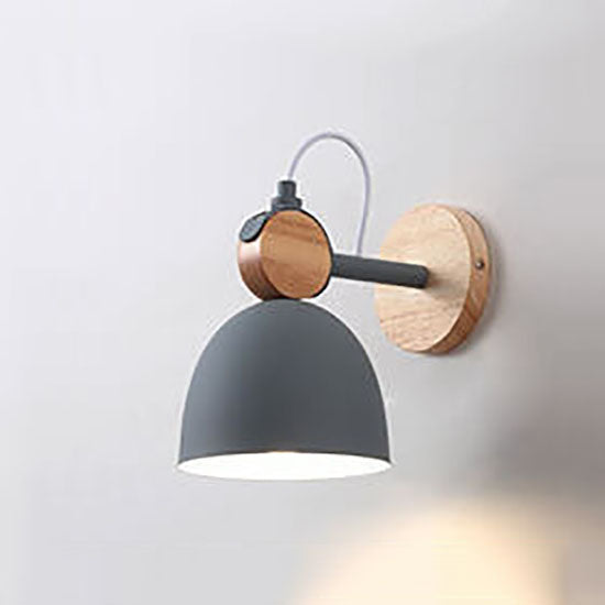Macaron Dome Wooden Chassis Wall Lamp