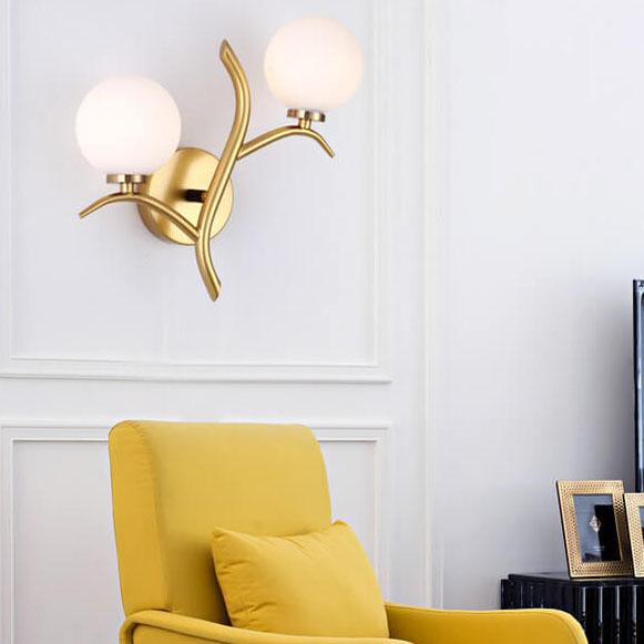 Glass Ball Tree Branch 2-Light Wall Lamp