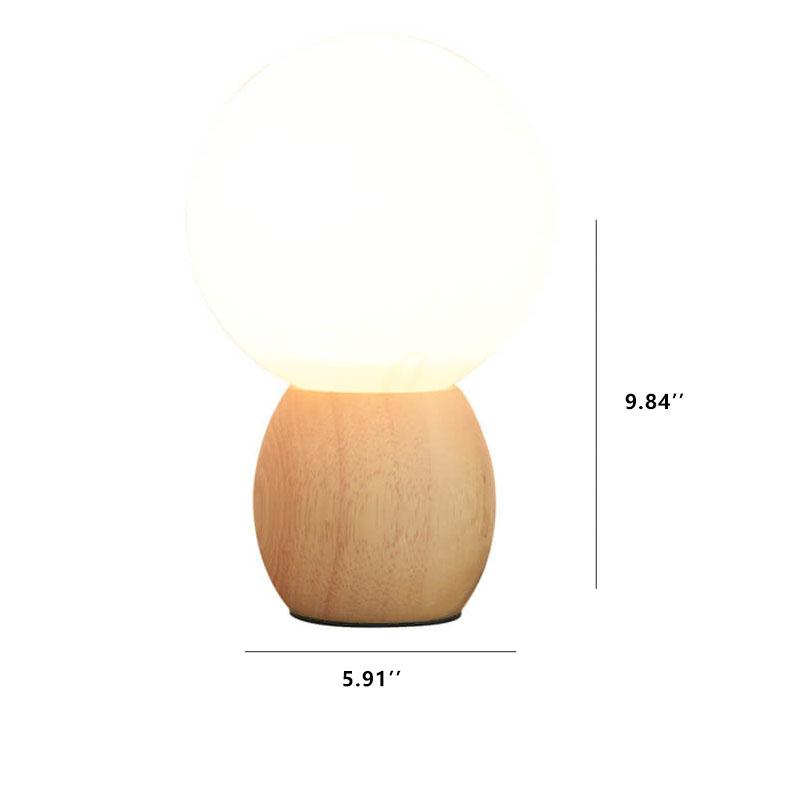 Solid Wood Milk White Table Lamp
