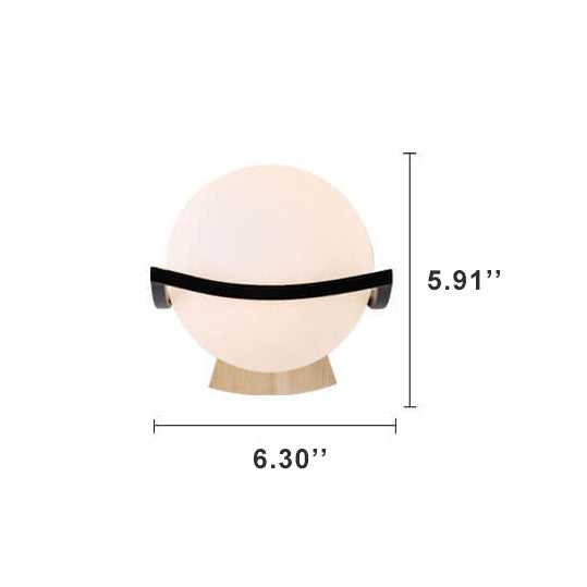 Glass Ball Wooden Armed Wall Lamp