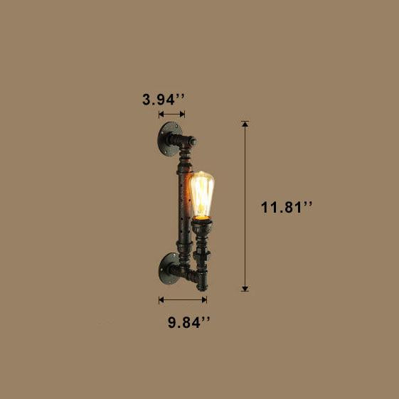 Rust Pipe Wall Lamp