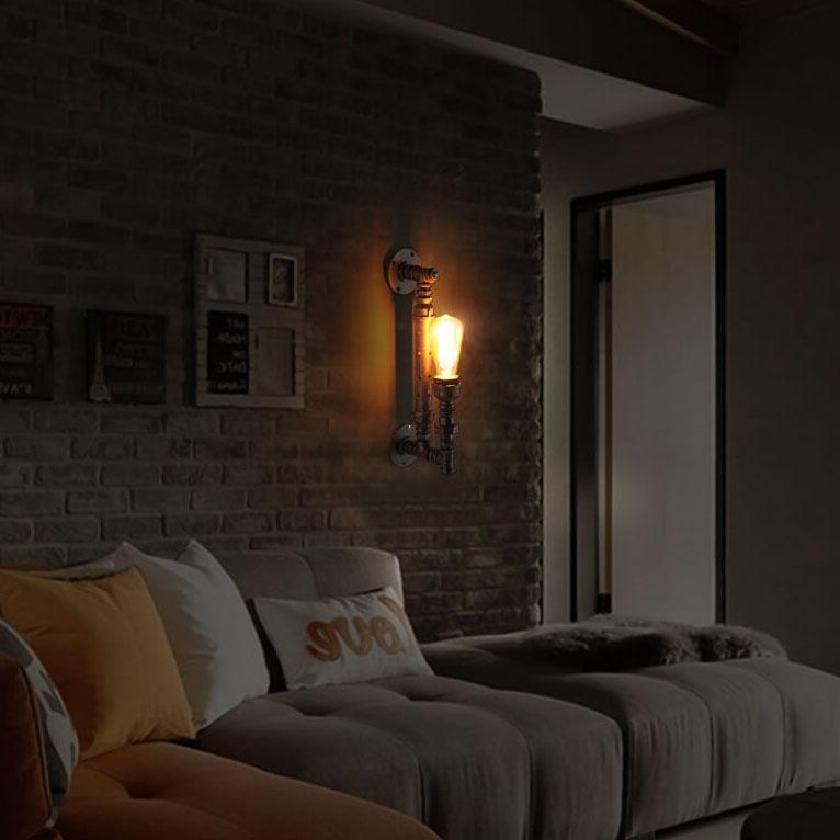 Rust Pipe Wall Lamp