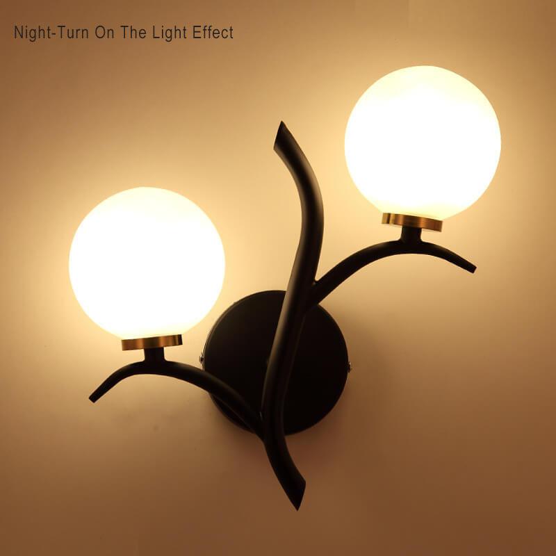 Glass Ball Tree Branch 2-Light Wall Lamp