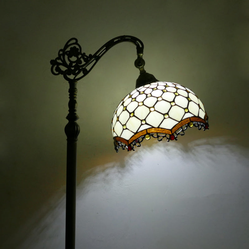 Plaid Stained Glass Bead Floor Lamp